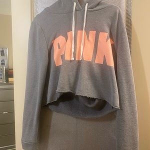 pink cropped hoodie